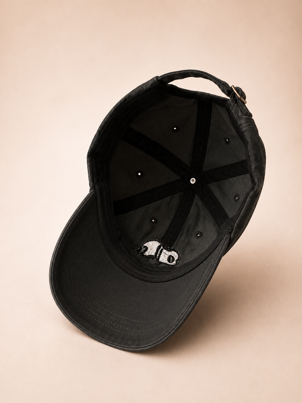 Embroidery Sleepy Panda Denim Cap