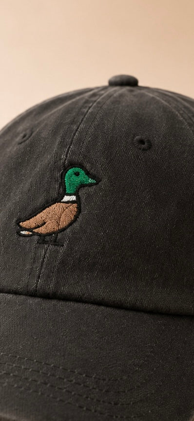 Duck Embroidered Denim Cap