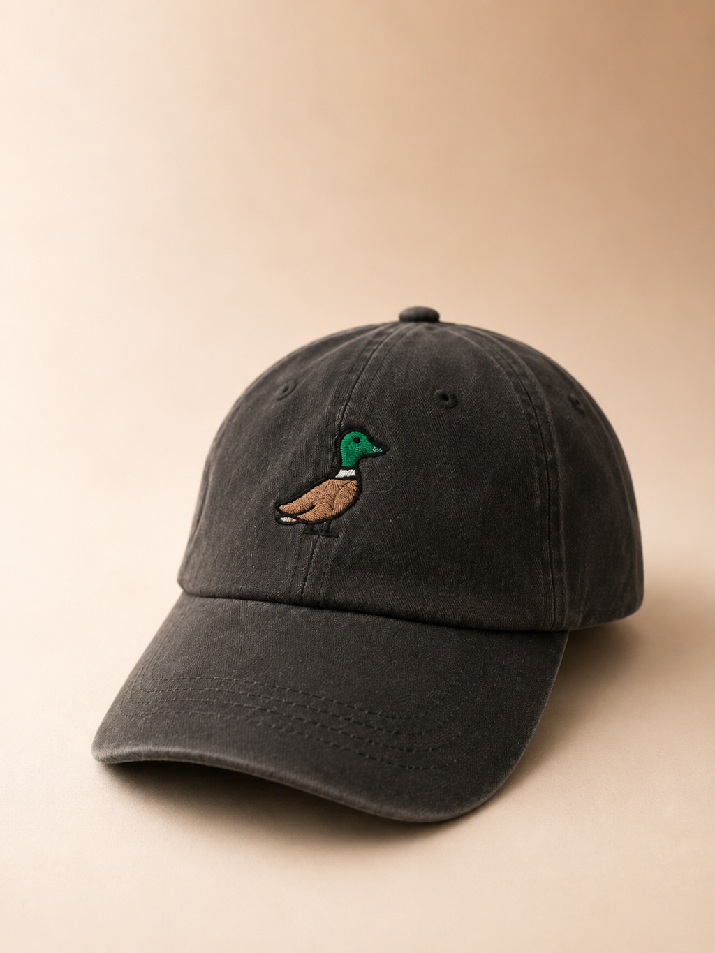 Duck Embroidered Denim Cap
