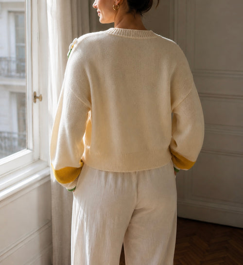 Cute Daisy & Bee Knit Cardigan - Cottagecore / Summer Layering