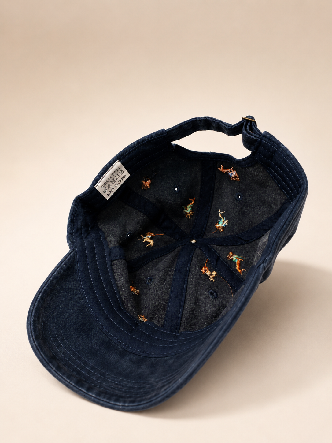 Embroidered Puppies Denim Cap