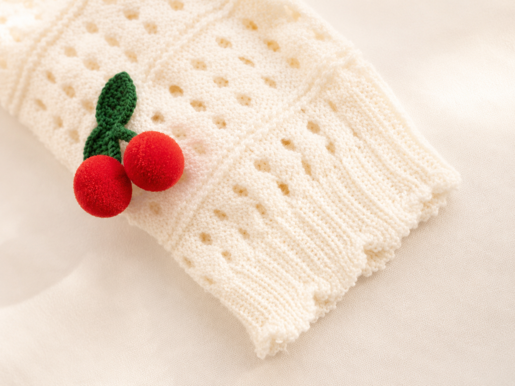 Cherry Crochet Knit Cardigan - Cottagecore / Beach
Cover-Up / Summer Layering