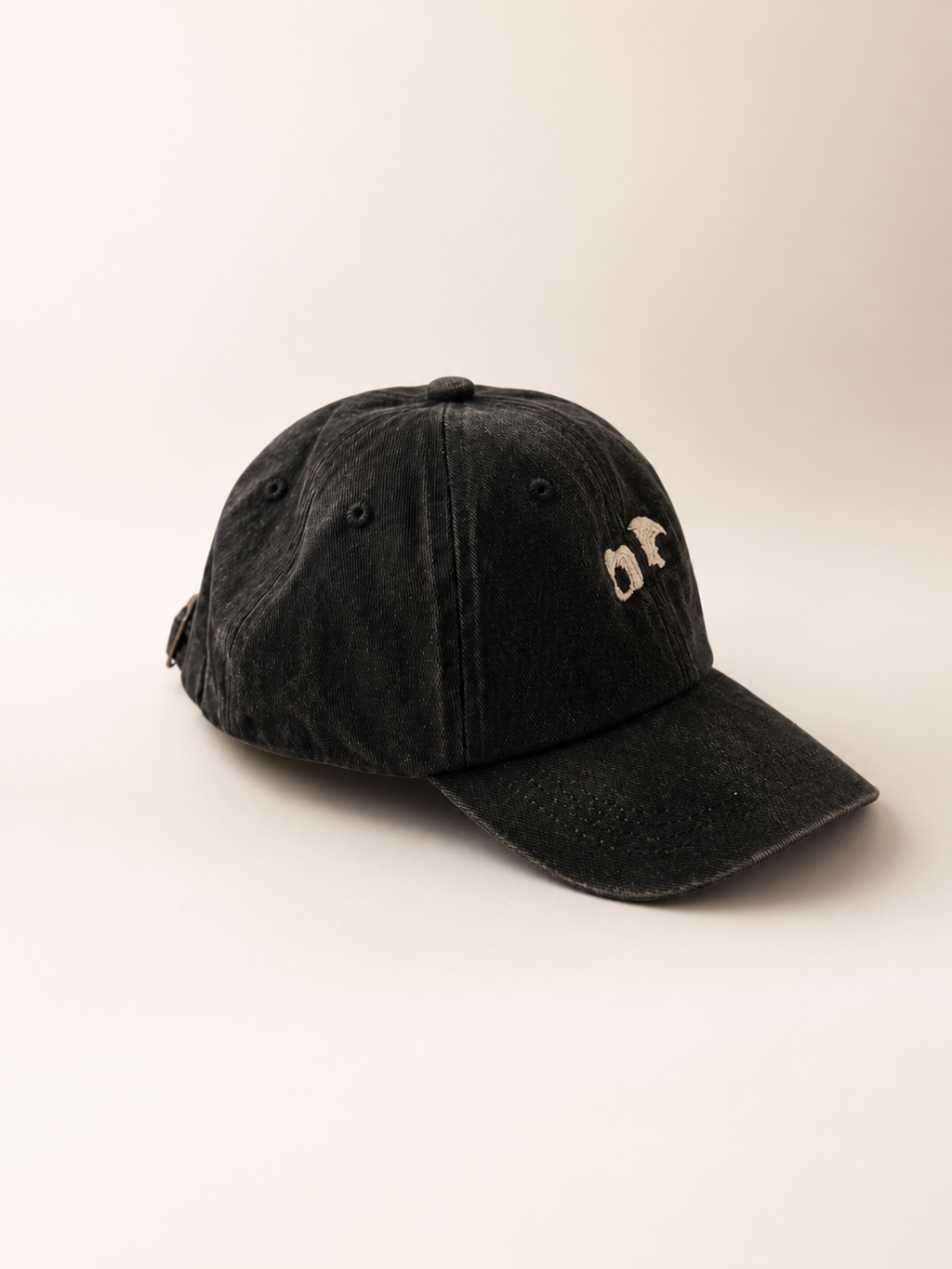 Embroidery Sleepy Panda Denim Cap