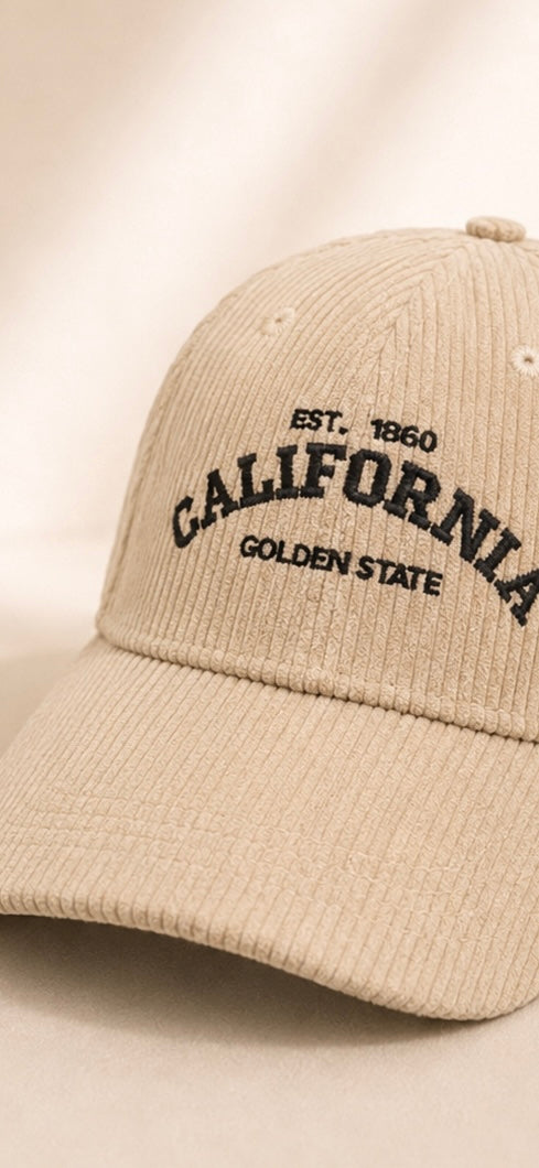 California Golden State Corduroy Embroidered Cap