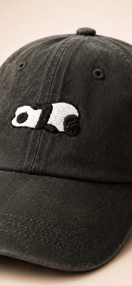 Embroidery Sleepy Panda Denim Cap