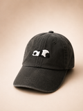 Embroidery Sleepy Panda Denim Cap