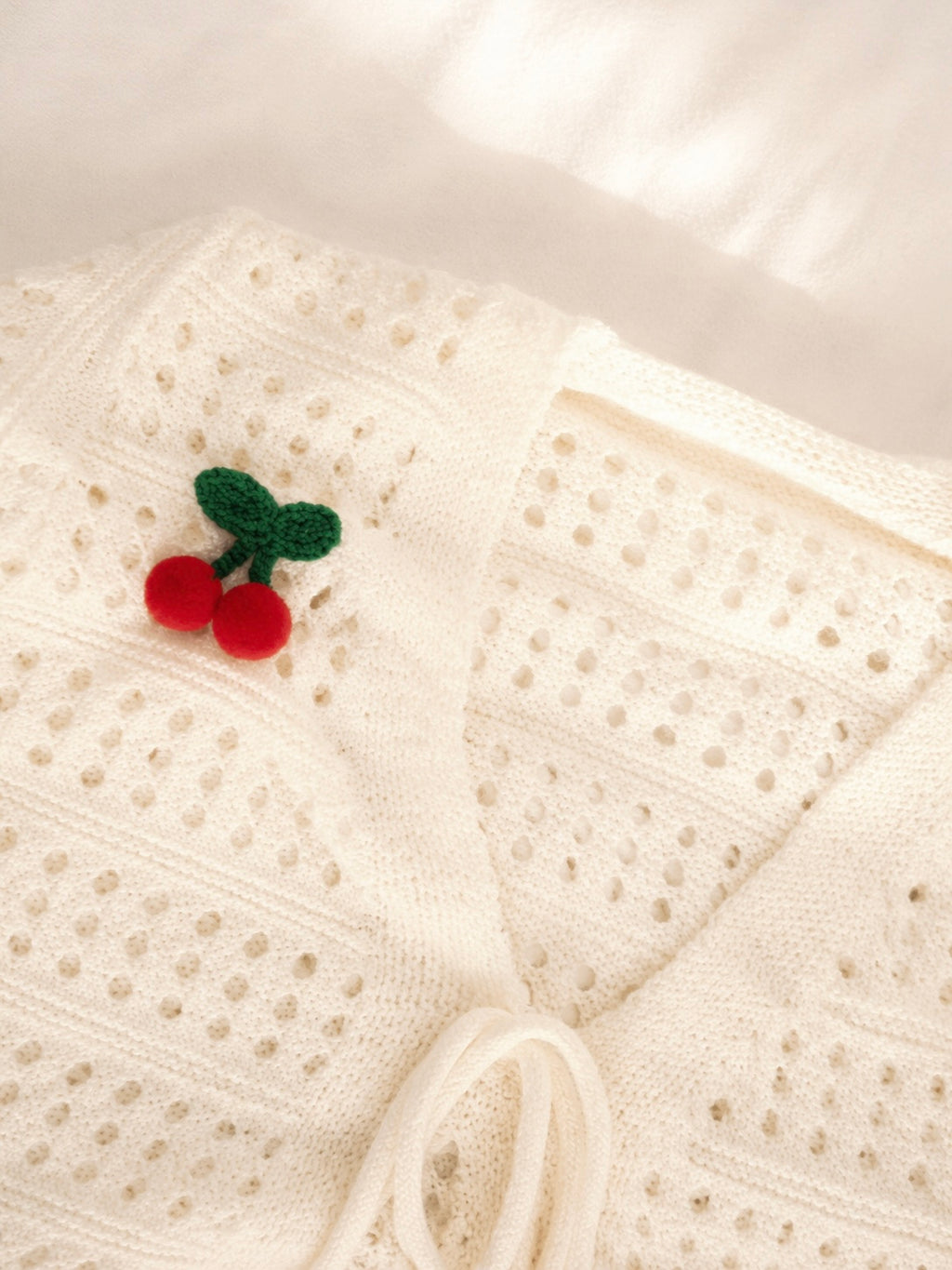 Cherry Crochet Knit Cardigan - Cottagecore / Beach
Cover-Up / Summer Layering