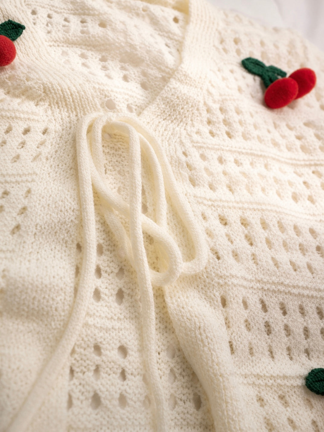 Cherry Crochet Knit Cardigan - Cottagecore / Beach
Cover-Up / Summer Layering