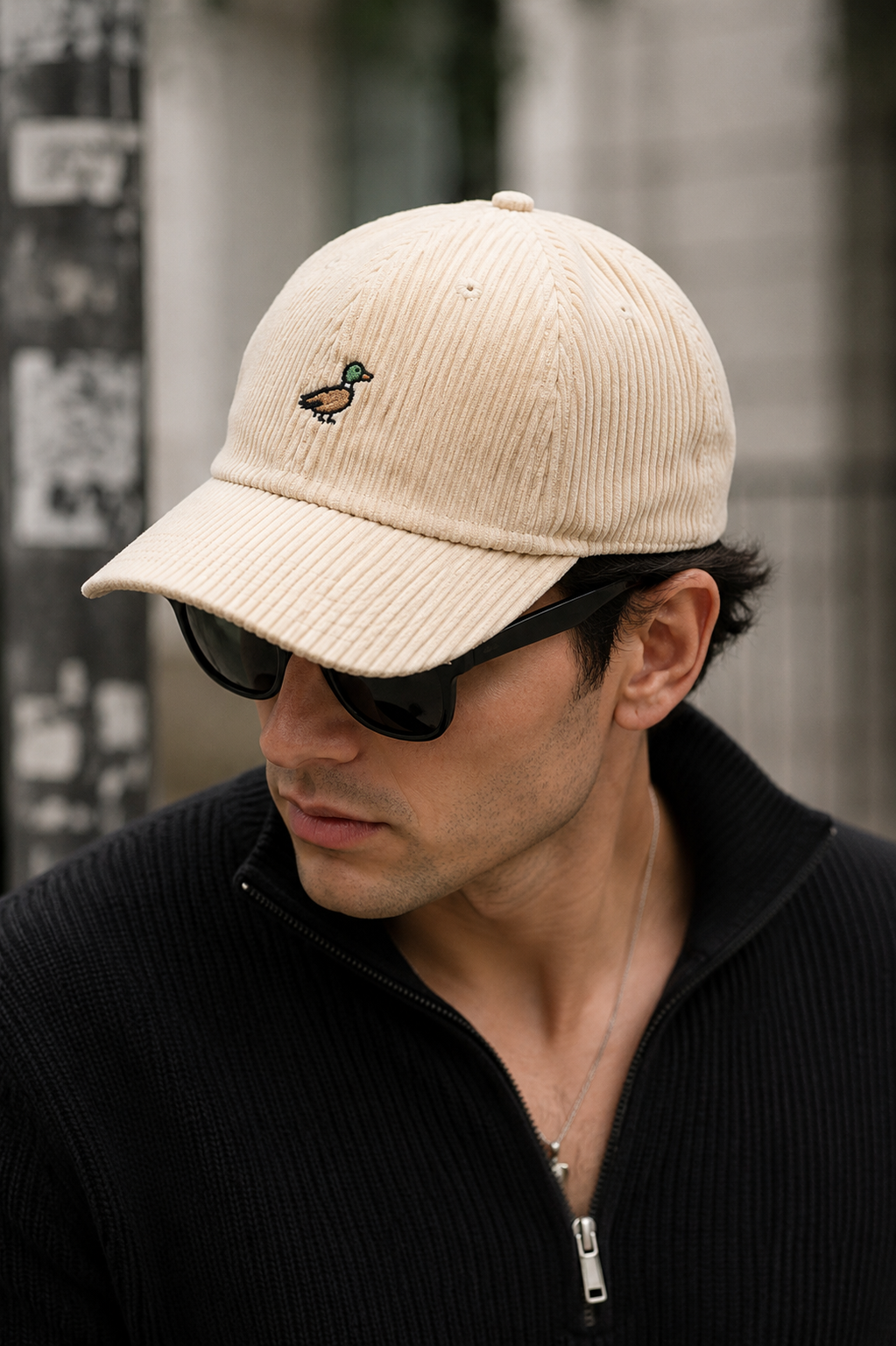 Duck Embroiered Corduroy Cap