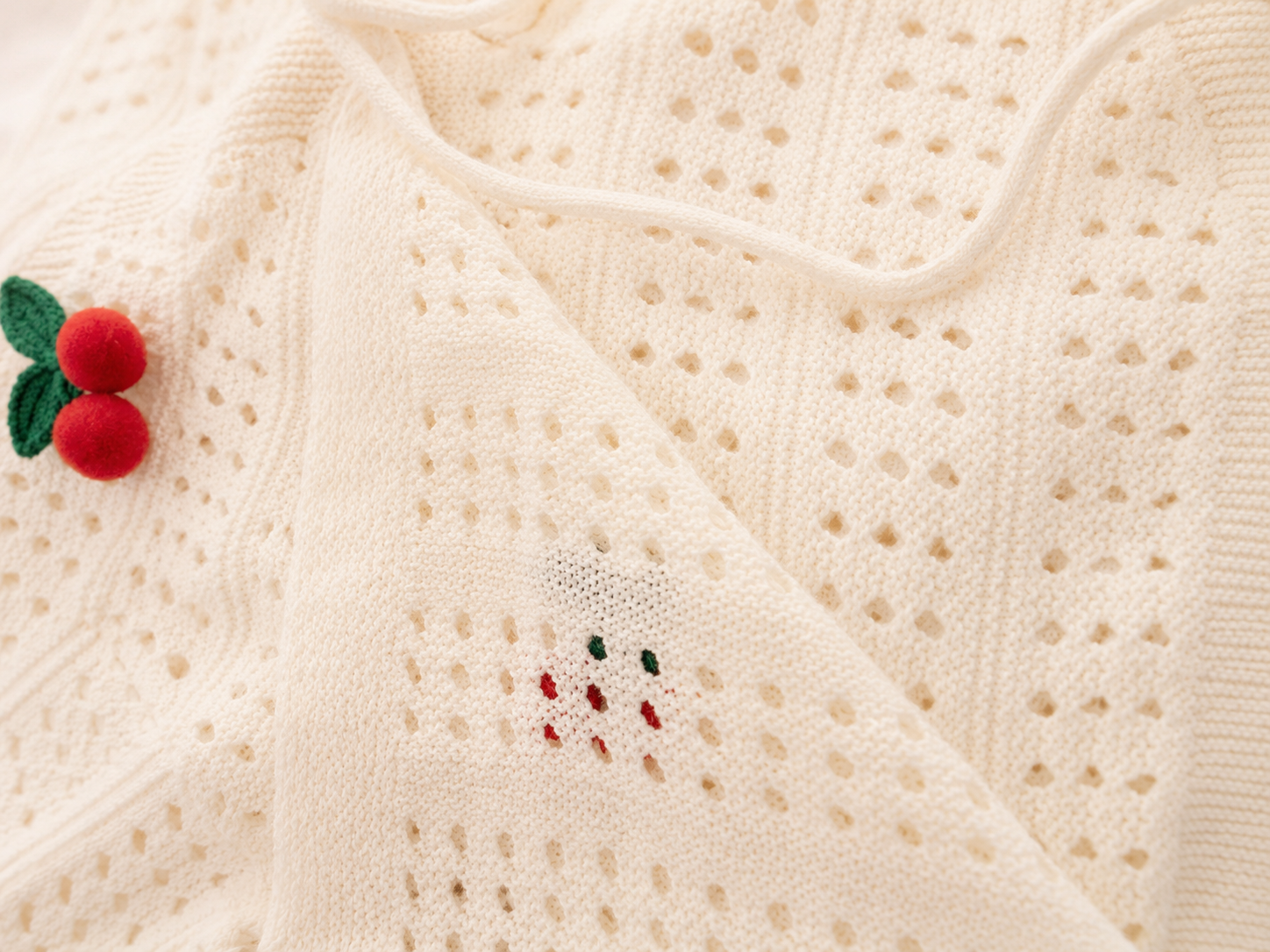 Cherry Crochet Knit Cardigan - Cottagecore / Beach
Cover-Up / Summer Layering